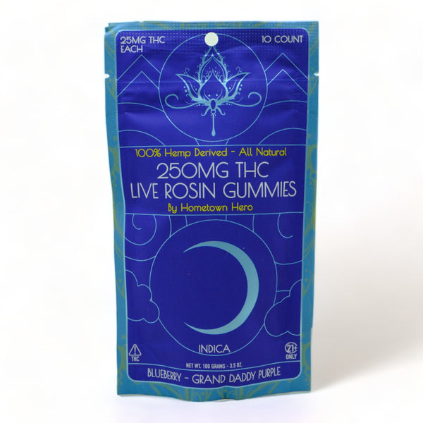 😌 Gummies -  Sativa THC|CBD - Blueberry Live Rosin (Potent)